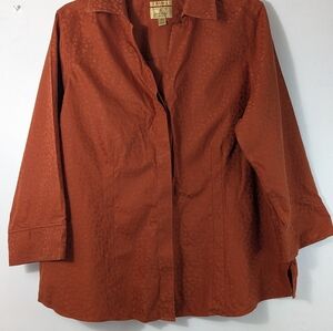 Investments Taylor Gold Label Plus Size 18W Cheetah Print Jacquard Rust Color